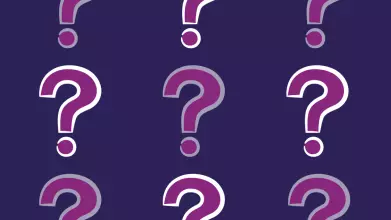 9 questions marks in a square with alternating colours