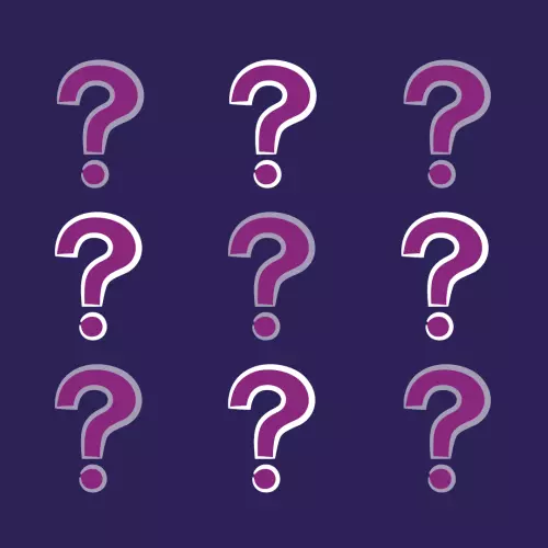 9 questions marks in a square with alternating colours