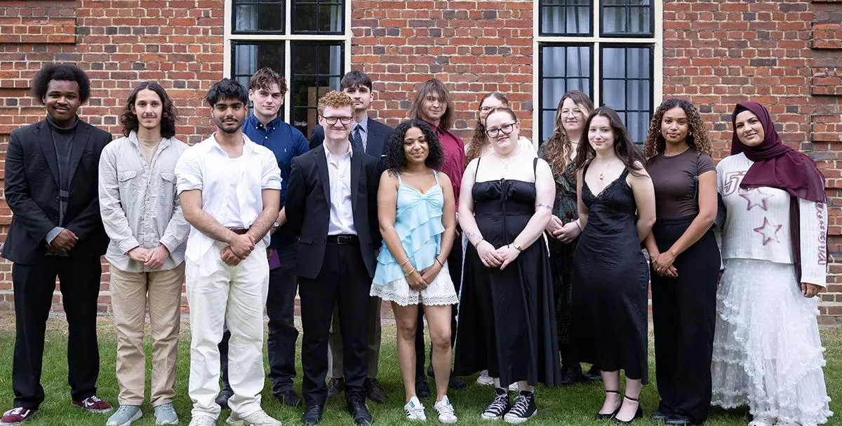The second cohort of Astrophoria Foundation Year students photographed at the 'End of Year Celebration' at Somerville College